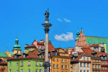 波兰旧城华沙城堡广场西格苏姆德专栏图片