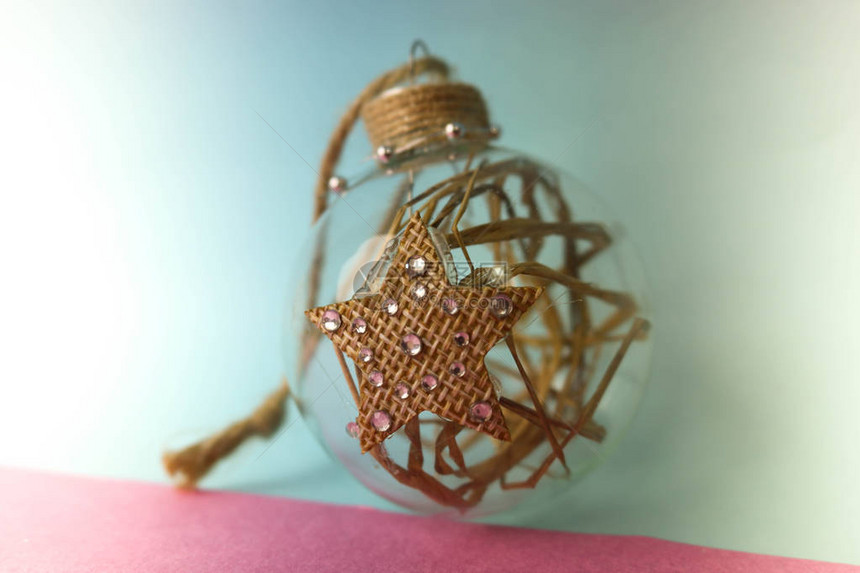 小圆形玻璃透明复古自制智能时髦装饰美丽的圣诞节日圣诞球图片