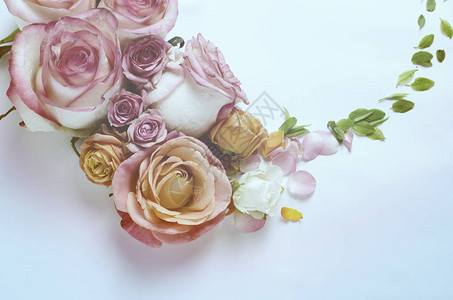 活玫瑰花框美丽的花岗背景旧的过滤模板图片