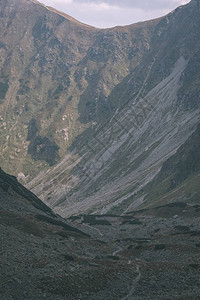 斯洛伐克塔特拉山脉Banikov山峰顶的美丽山地全景图片