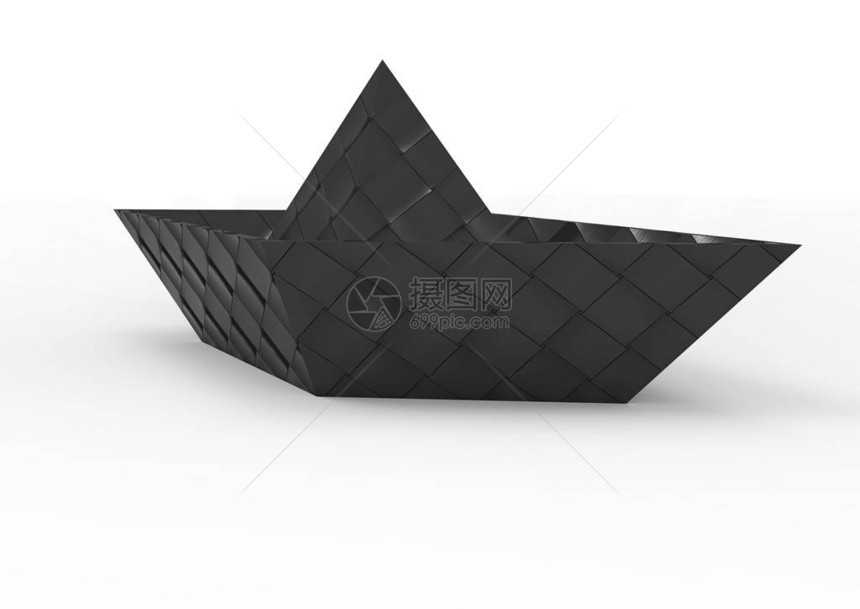 纸船3D隔离背景图片