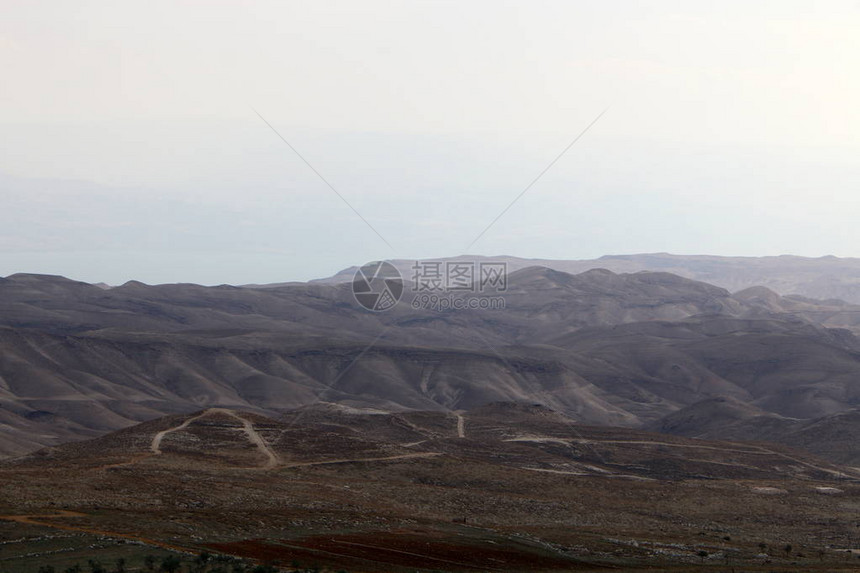 朱迪亚沙漠位于以色列和西岸领土位图片