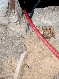 用于在道路建设的开挖中铺设电缆的波纹塑料管HDPE和保图片