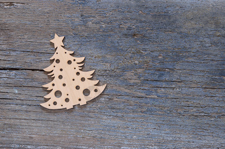 木制背景上的圣诞装饰特写图片