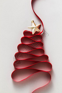 用丝带做的圣诞树图片