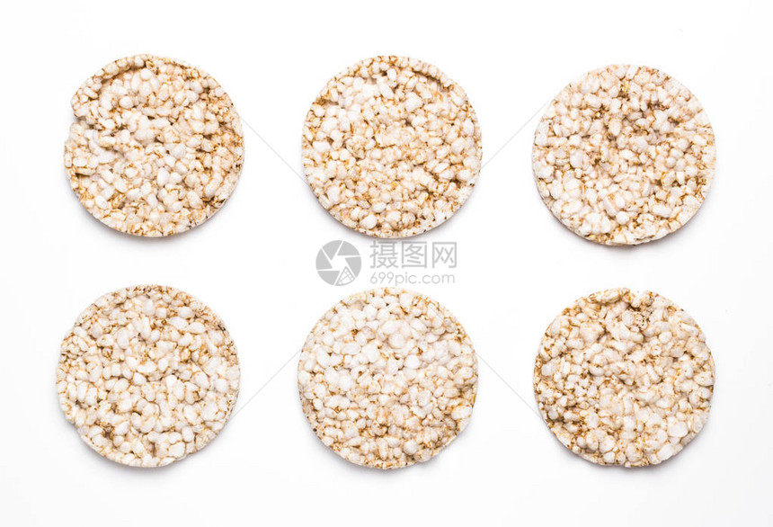 六份大米和白纸蛋糕健康饮食的概念健康图片