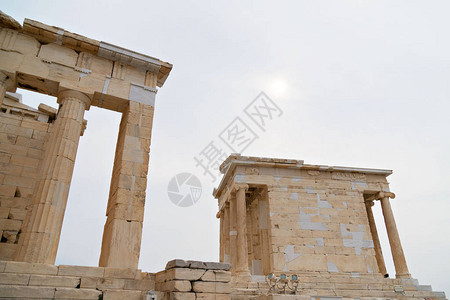尼基阿佩特罗斯寺和雅典大都会的普背景图片