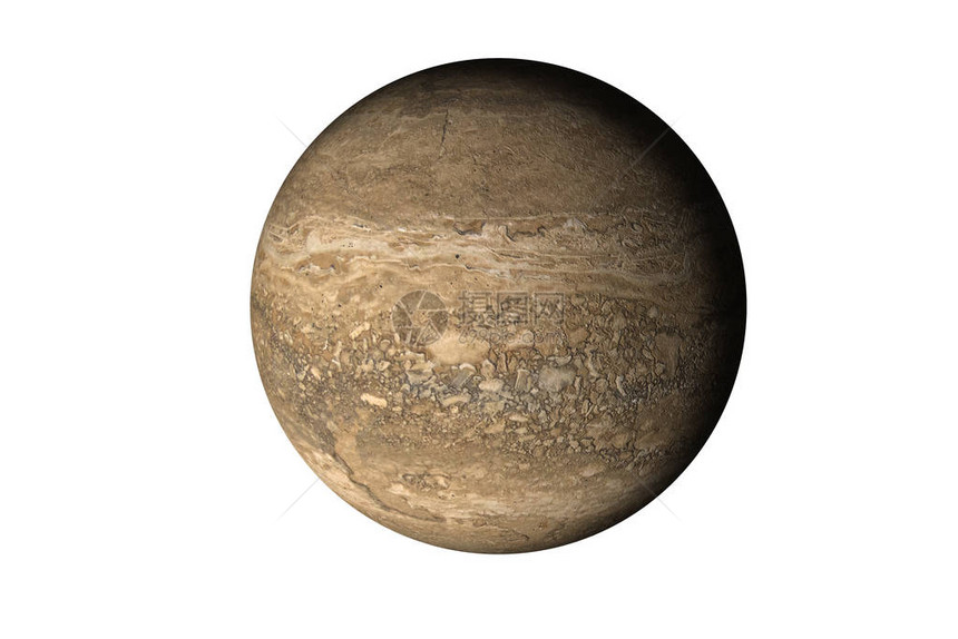 岩石褐色的死行星在空间中与白色背景隔绝的阴影该图像的要素由美图片