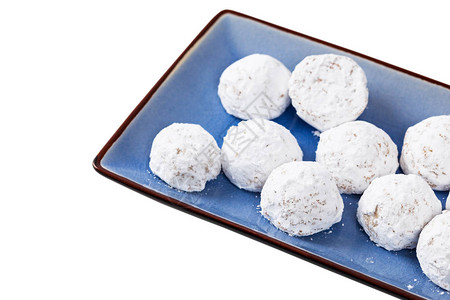 圣诞雪球CookieBalls在白色背景中孤立图片