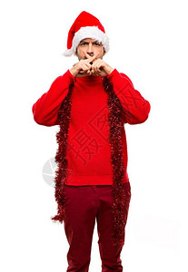 红衣男子庆祝圣诞节日图片
