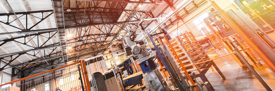 现代操作工厂设备装配线生产玻璃纤维重工业机械金属背景图片