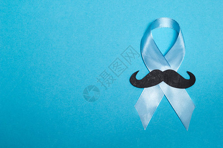 有胡子的蓝丝带前列腺癌符背景图片