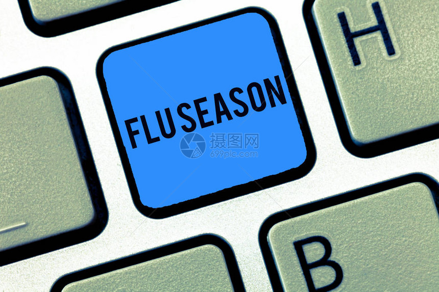 WordworkingtextFluSeason一年时间的商业概念图片