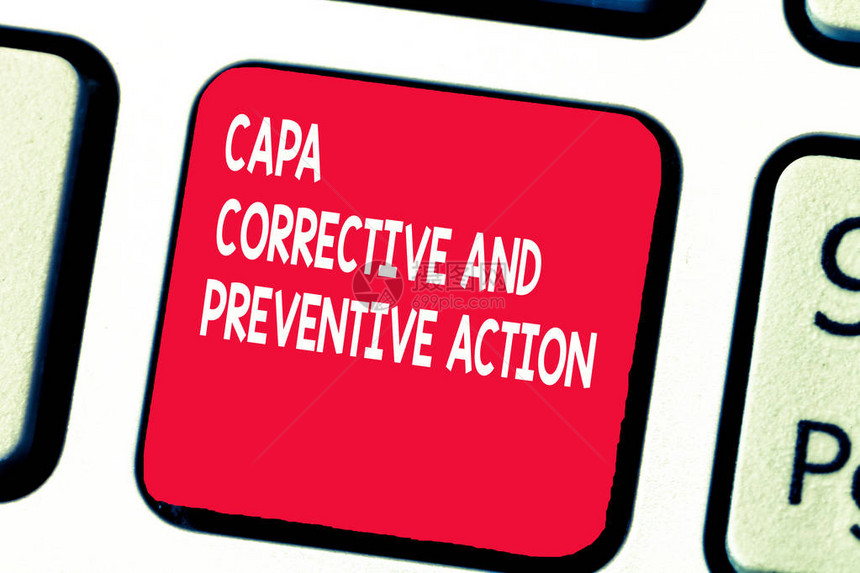 概念手写显示Capa纠正和预防行动图片