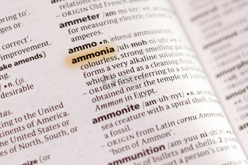 字典中的Ammonia一词或句用图片