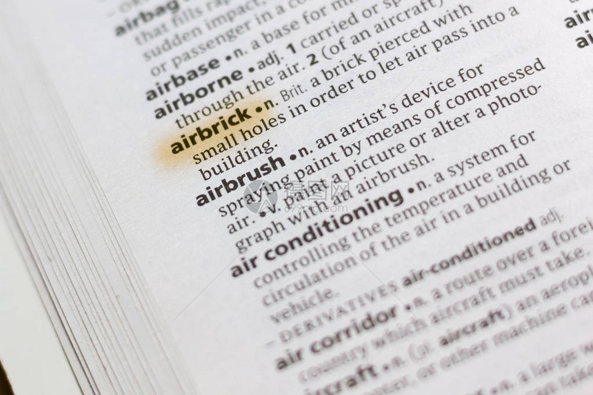 字典中的Airbrick一词或组用图片
