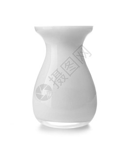 白色背景上的美丽陶瓷花瓶图片