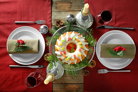 喜宴桌上的圣诞馅饼很背景图片