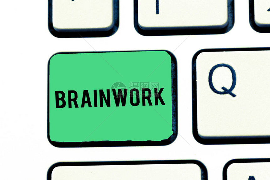 手写文字写作脑力劳动概念意义被描述为心理活动而不是物理思维键盘意图创建计算机消息图片