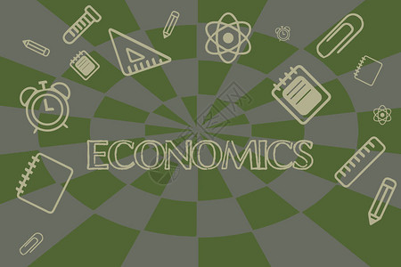 概念手写显示经济学商业照片展示与生产消费相关的知识分支上边和疆中心空图片