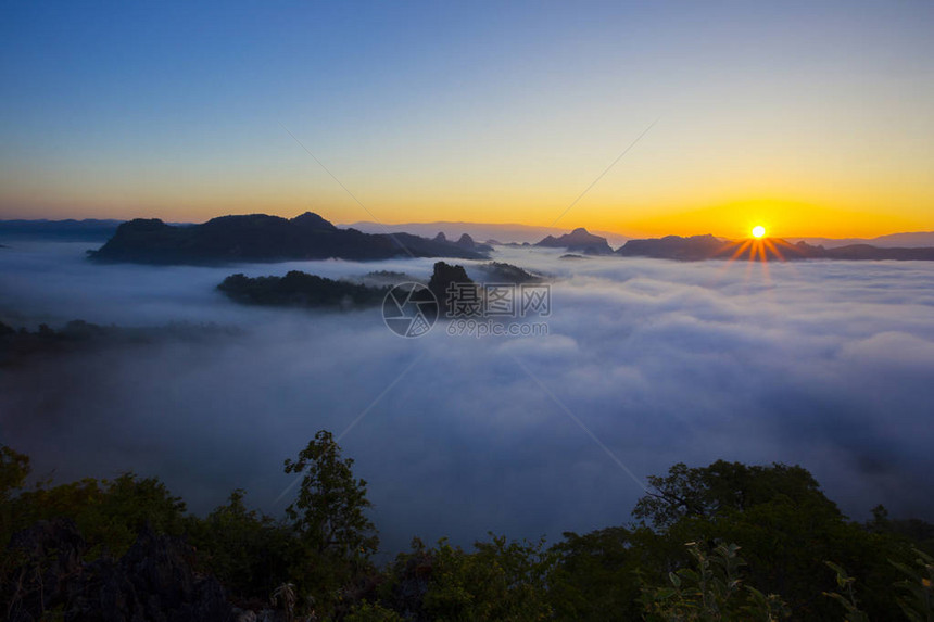 清晨日出时图片