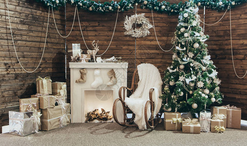 圣诞节和的舒适装饰的概念假日照片圣诞风景拍照区图片