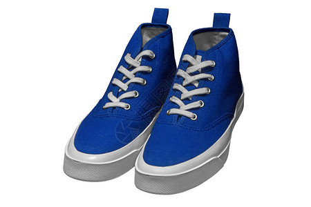 一双时尚的新蓝色刑警鞋图片