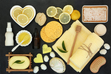柠檬水疗护肤和美容产品图片