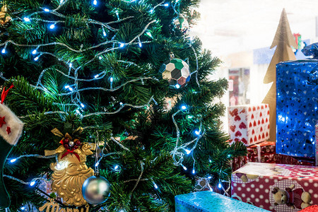 圣诞树装饰品背景图片