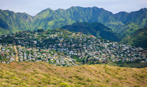 夏威夷奥胡东南Koolau山脉基地的Kaim图片