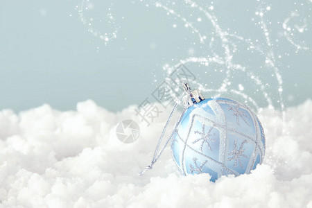 圣诞节树蓝色球装饰的图片在面贴背景图片