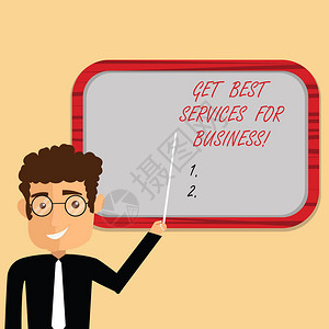 获得最佳商业服务概念意指为公司提供高质量的援助图片
