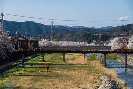 中桥Ryokochi公园在内的宫川河与Enakogawa河之间的地区背景