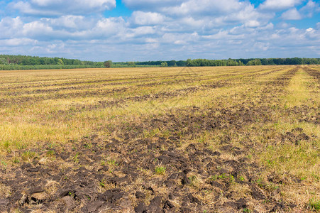 为乌克兰中部新季节做好准备的农业用地背景图片