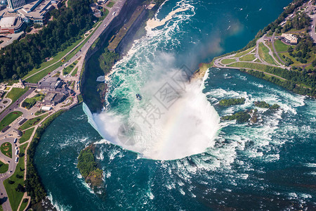加拿大加拿大瀑布夏日从直升机上鸟瞰图片
