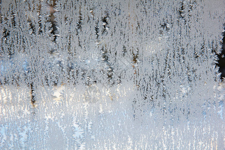 结霜玻璃的纹理冬季模式图片