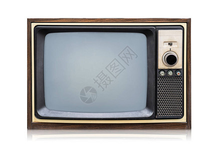 白色背景的老旧电视原古代R图片