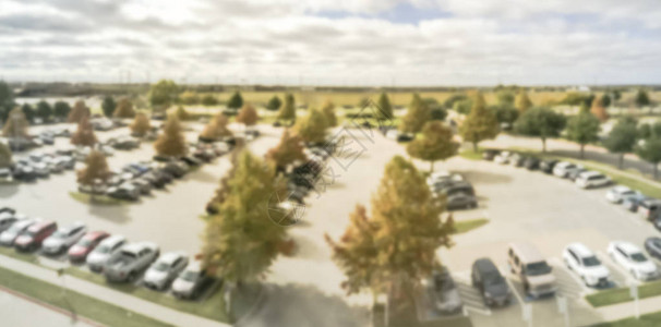 美国德克萨斯州秋季办公园全景鸟瞰图模糊图片