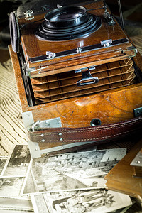 旧板式照相机背景图片