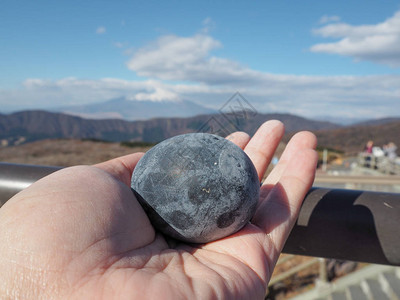 富士火山上的黑蛋奥瓦库达尼Owakudani高清图片