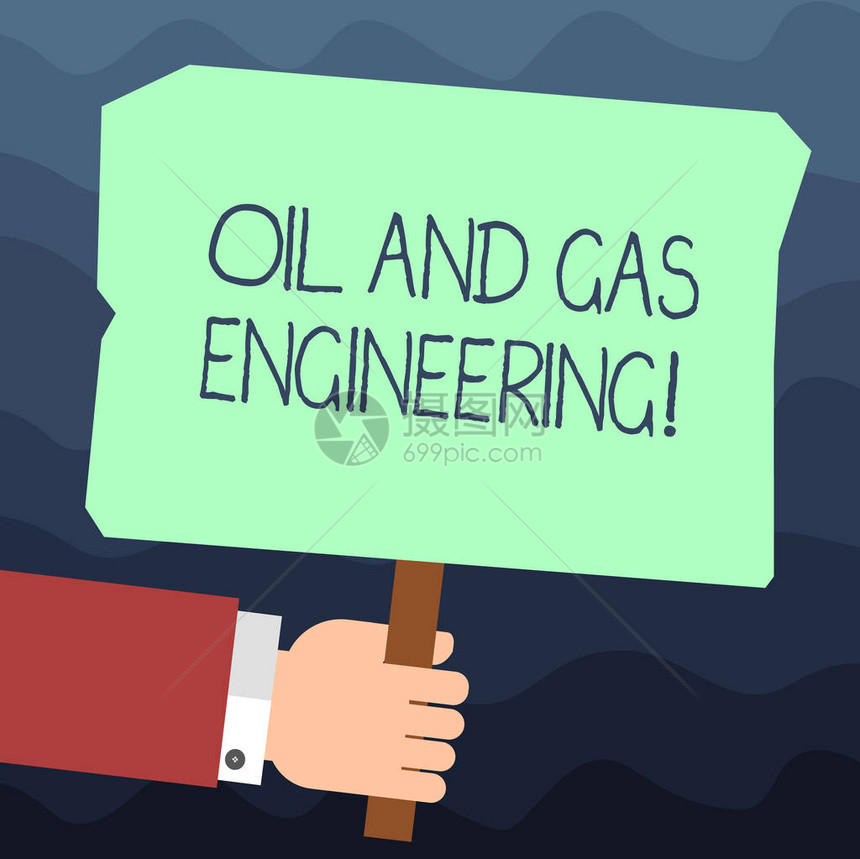 石油工业序程师胡分析手持白板彩色标牌图片