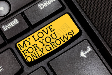 永不分离手写文字写我对你的爱只会增长概念意义表达情感分析感觉良好情绪键盘意图创建计算机消背景