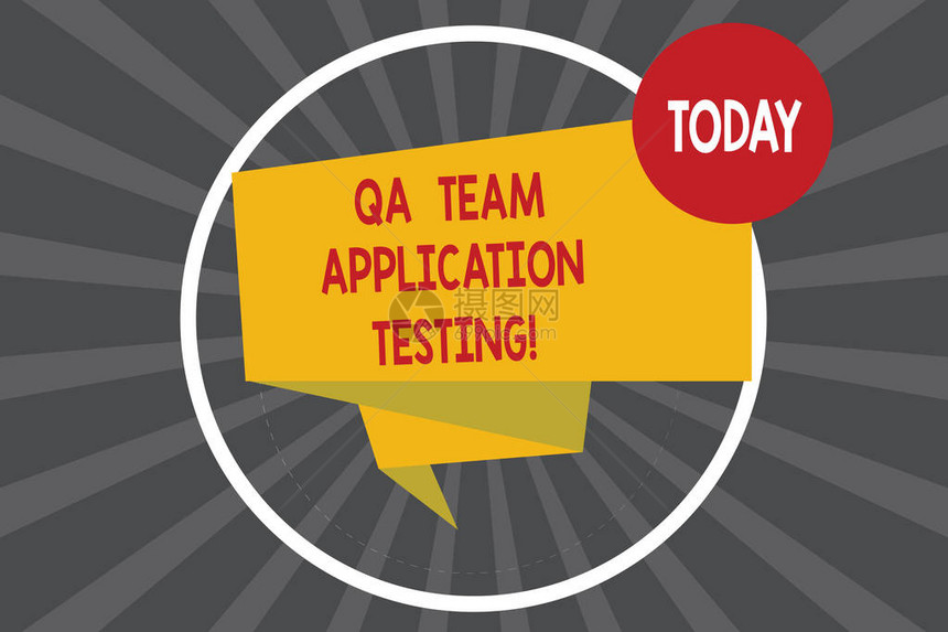 显示Qa团队应用程序测试的书写笔记商业照片展示问答制作软件测试半色调森伯斯特照片上圆形环内折叠的图片