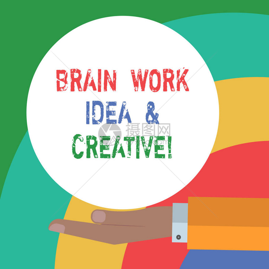 概念手写显示大脑工作理念和创意商务图片文字创意头脑风暴创新思维胡分析手提供纯色图片