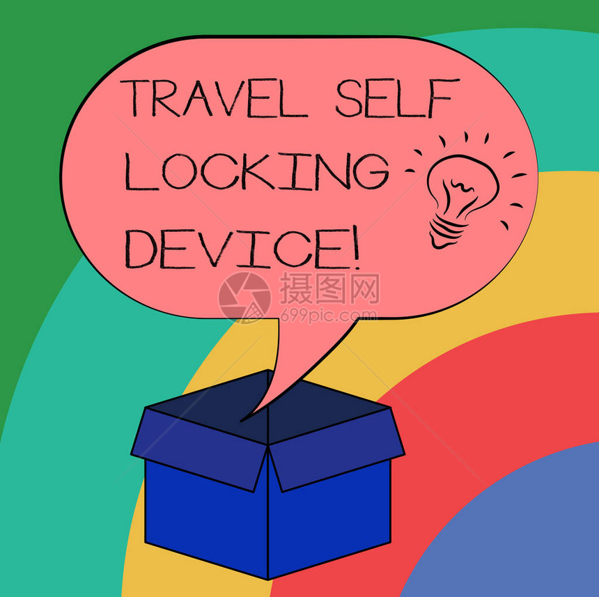 显示旅行自锁装置的概念手写商务照片文本保护您的行李在旅行中锁定行李箱上空白半色调语音气泡图片