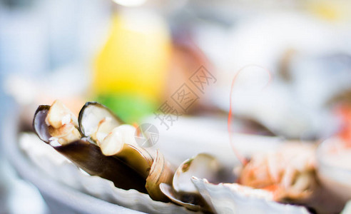 海鲜混合食品健康饮食和美食烹饪配图片