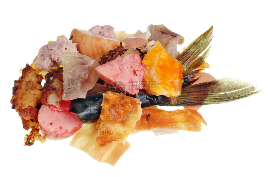 肉类和鱼类食品产残留的不尽开胃的残渣图片