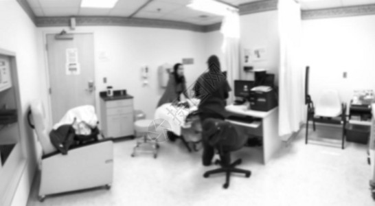 美国医院新生婴儿抽取筛查和验血室模糊不清的虚图片