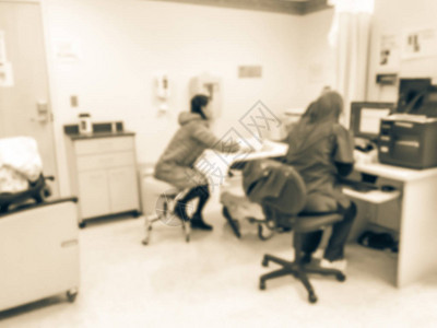美国医院新生婴儿抽取筛查和验血室的古老图片