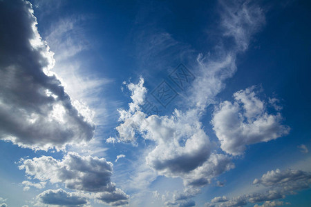 蓝天夏日的白云图片